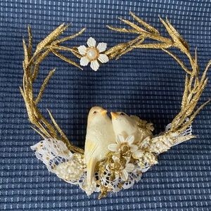 Vintage Lovebird Wedding Cake Topper